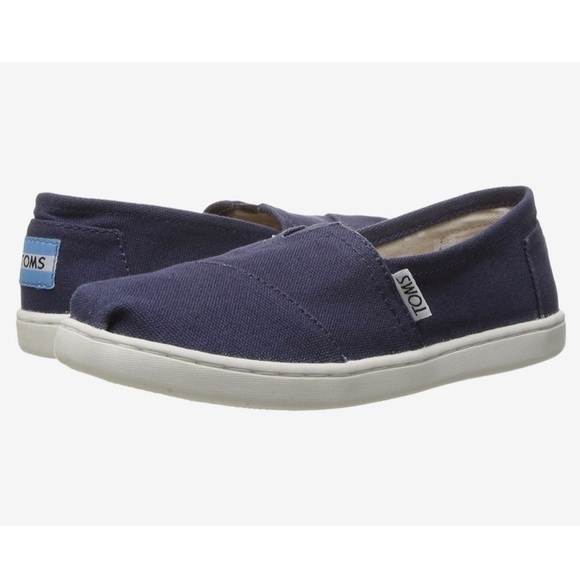 Youth Toms Blue Alpargata Slip On Shoes 2 US - Picture 1 of 8